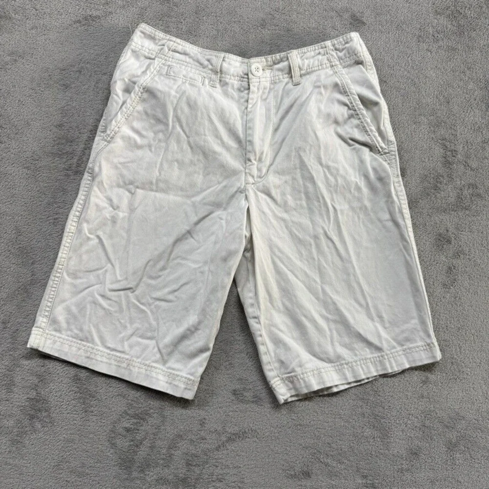 National Outfitters Flat Front Chino Shorts Mens White Measured 32x12 Casual